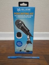 Slide Innovations Podcasting Microphone kit, Mini tripod, windscreen pop filter