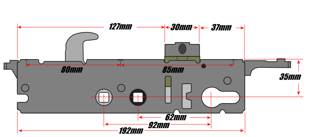 Genuine Yale G2000 Door Lock Gearbox Centre Case 35mm Replacement