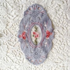 4PCS Blumen Spitze Platzdeckchen Untersetzer Bestickt Deckchen Tisch Matte DIY