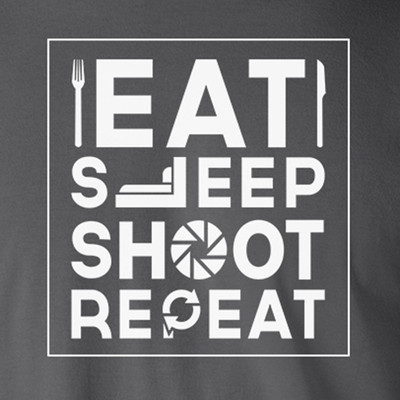 EAT SLEEP SHOOT REPEAT photography photographer shooting gun range relax T-Shirt