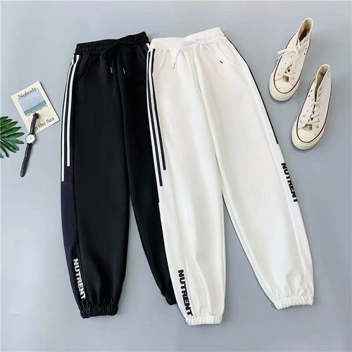 Taglie Forti da Corsa Donna Largo Pantaloni Della Tuta Nero Autunno Hip Hop  | eBay