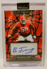 BRODERICK JONES #2 /5 AUTO FOOTBALL WILD CARD WILDCHROME 2023