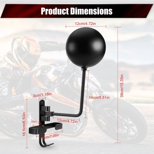 2PACK Motorcycle Helmet Holder w/Double Hook and Gloves Holder 180 Degree New - Bild 2 von 8