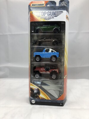 Top Gun Matchbox Set: Bronco /Mustang/Jeep/Countryman /Swing Wing 