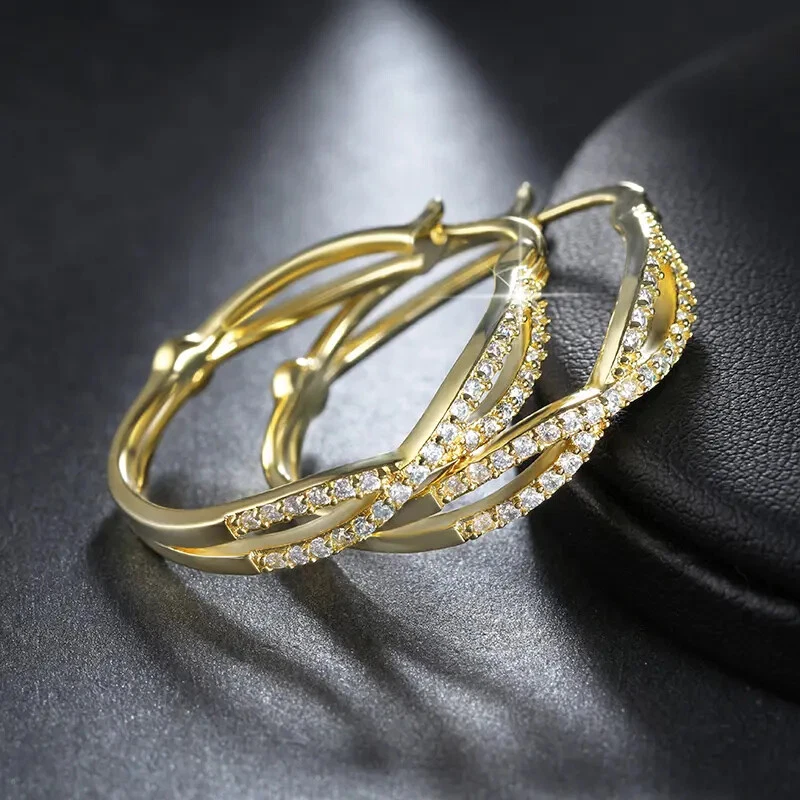 Infinity Cubic Zirconia Large Hoop Earrings - Image 4 of 4