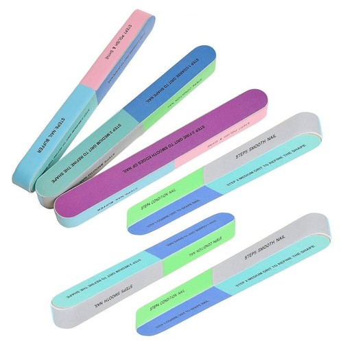 6 piezas limas de uñas uñas uñas 7 lados lima de uñas lija cepillo de pulido bloque tampón - Imagen 1 de 9