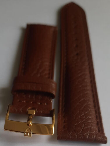 Rolex Tudor 20 mm Leder braunes Band mit vergoldeter Uhr Armband Schnalle - Bild 1 von 5