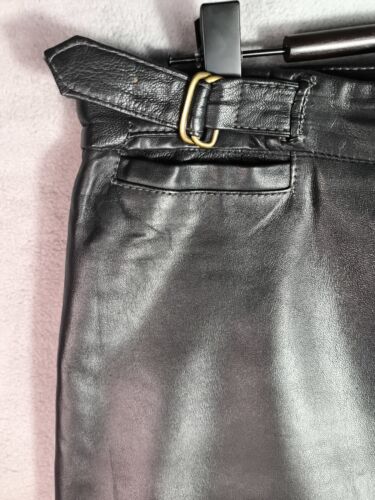 Gap black genuine leather skirt, knee-length, UK8 (30" waist) pockets, adjusters - Picture 2 of 8