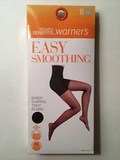 (NEW) Warner’s Easy Smoothing Sheer Shaping Tight 20DEN 1 Pair-SMALL, BLACK