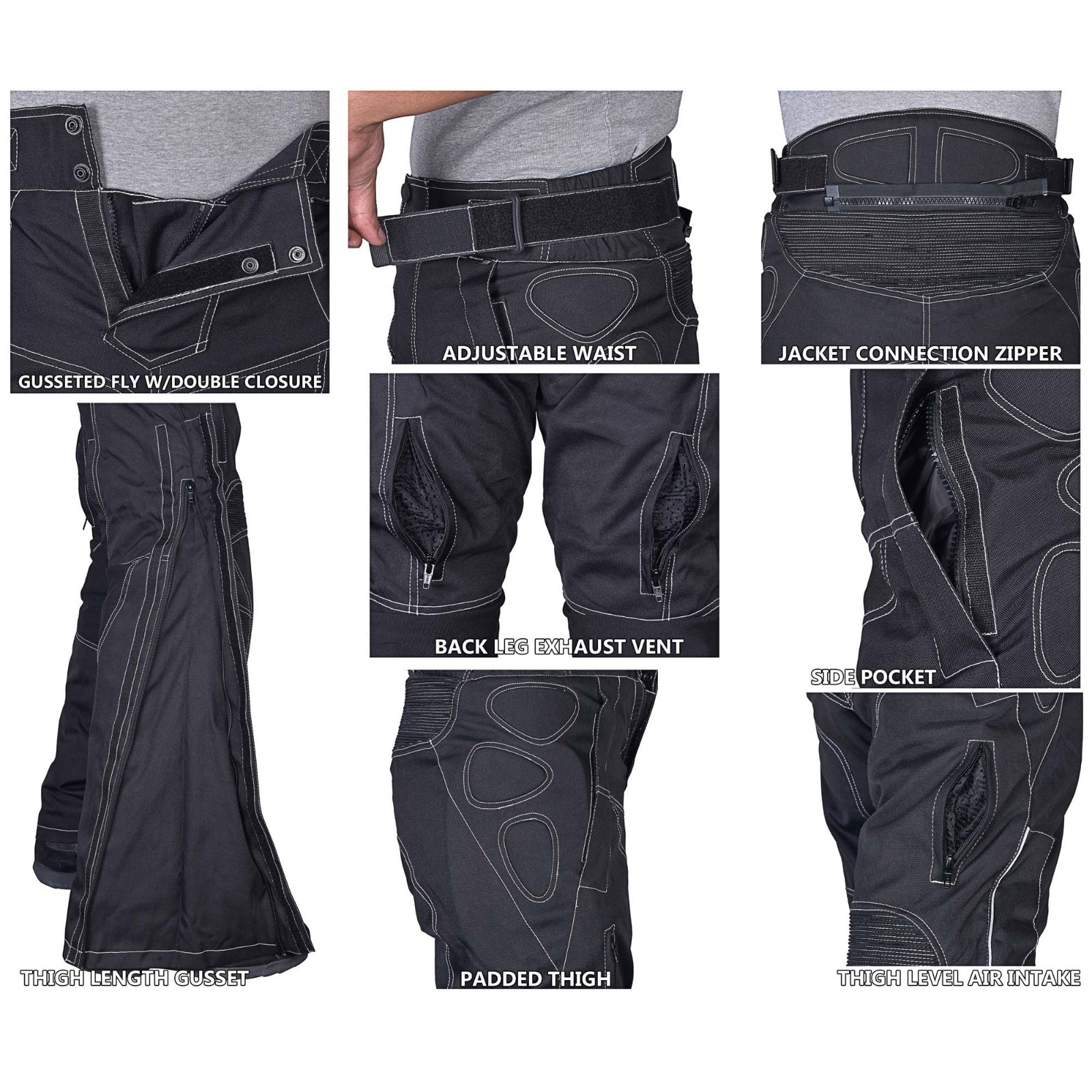 Waterproof Riding Pants Motorcycle Waterproof Riding Pants Black with Removable CE Armor PT5 | eBay