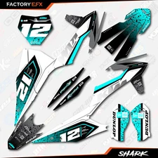 White Cyan Shark Racing Graphics Kit fit KTM 19-22 SX SXF XC XCF 125 150 250 450
