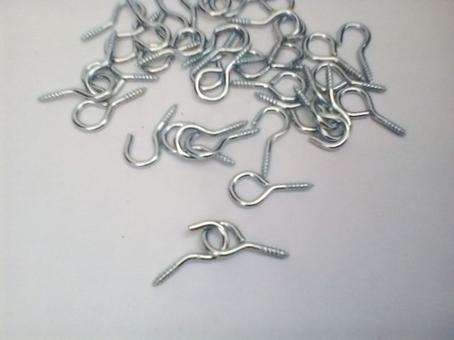 Strong Hooks And Eyes Net Curtain Wire 10 mm Zinc Plated Screws Hanging Picture - Picture 2 of 6