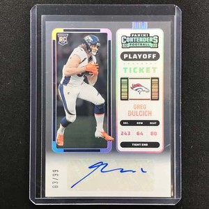 2022 Contenders Greg Dulcich Rookie Ticket Auto Playoff 83/99