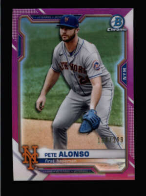 PETE ALONSO 2021 BOWMAN CHROME #41 PINK REFRACTOR #188/299 BA8989 