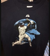 Majestic New York Yankees Derek Jeter 2 Navy Blue T-Shirt Jersey Youth Girls XL