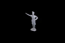 Field Marshall Erwin Rommel & officer light gray MARX playset  toy soldiers 54mm