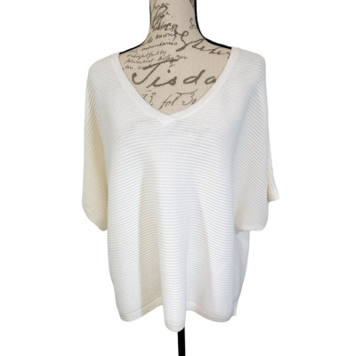 Lane Bryant White Textured Dolman-Sleeve Cropped Top - Women's Sz 18/20 (NWT)