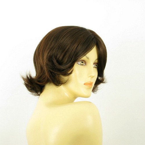 short wig for women smooth chocolate copper wick ref LISA 6h30 PERUK - Picture 8 of 9