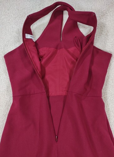 Likely Carolyn Knit Sheath Dress Cranberry Sz 2 cocktail party Cross Halter $188 - Picture 7 of 9