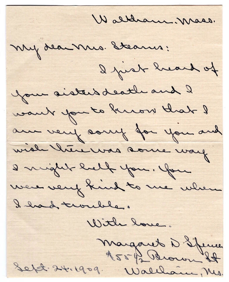 #372 Hudson-Fulton First Day Cover 1909 Waltham MA Flag CCL CV$950 w/ Letter - Image 3 of 3