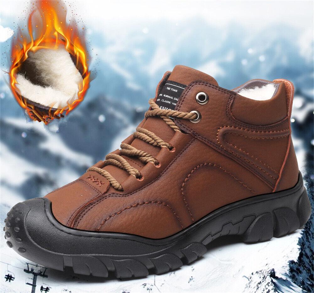 Men\'s Waterproof Winter Snow Boots Fur Lined Hiking Shoes Size Available Fur Lined Men main image 4