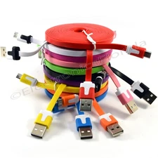 LOT Flat Micro USB Charger Cable Cord Sync For Android Cell Phones  Lot