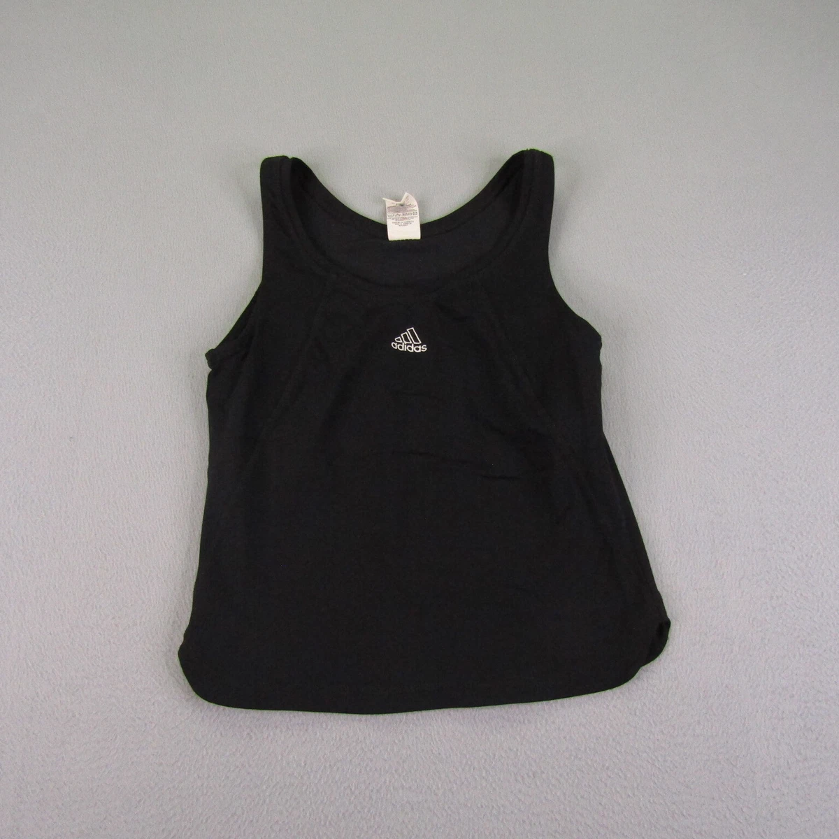 Vintage Adidas Shirt Women Medium Black Sleeveless Tank Top Athletic made  Greece