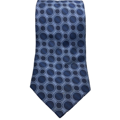 Valentino by Aurelio Mens Tie 100% Silk Blue Circles Designer - Picture 5 of 7