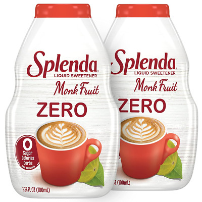 SPLENDA Monk Fruit Liquid Zero Calorie Sweetener Drops 3.38 Fl Oz Bottle