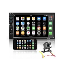 Nhopeew Double Din Car Stereo with Bluetooth and Backup Camera 7 Inch Touch S...