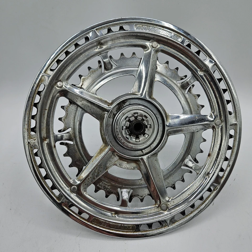 Raro Vintage - Conjunto de Grupo Schwinn Shimano Integrager-ii 52/39t Positron 2 x 5 Velocidades - Imagem 2 de 4