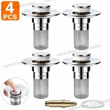 4-Pack Sink Stopper Hair Catcher Bathroom Pop Up Sink Drain Strainer Filter Plug