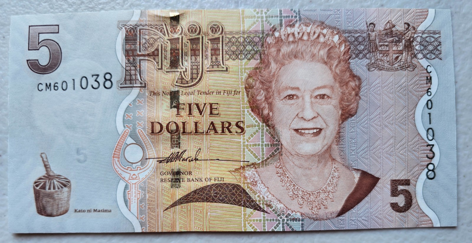 Fiji 5 Dollars 2007 Unc