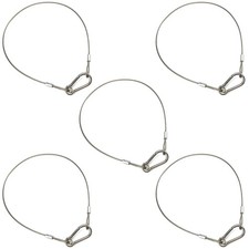 Lsqurel 5 Pack Stage Light Safety Cable Stainless Steel 5/64in  20in, Silver