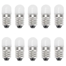 E10 LED Bulbs 3V Cold White,10pcs AC/DC E10 Miniature Screw LED lamps 0.5Watt...