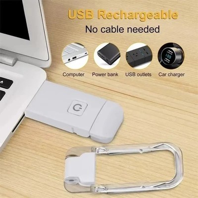 USB Rechargeable Clip On Book LED Light Dimmable Lamp for Reading in Bed.
