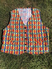 Vintage Rainbow Cadenza For Alexandra Waistcoat. Funky Pride Colours. 42 Chest