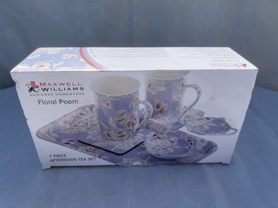Maxwell Williams Floral Poem 7-teiliges Nachmittagstee-Set verpackt #1018