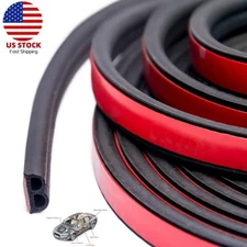 33FT Universal B-Shape Rubber Car Door Seal Strip Window Edge Guard Weatherstrip