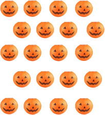 Jangostor 20 PCS Halloween Pumpkin Jack O Lantern Paper Lanterns for Parties,