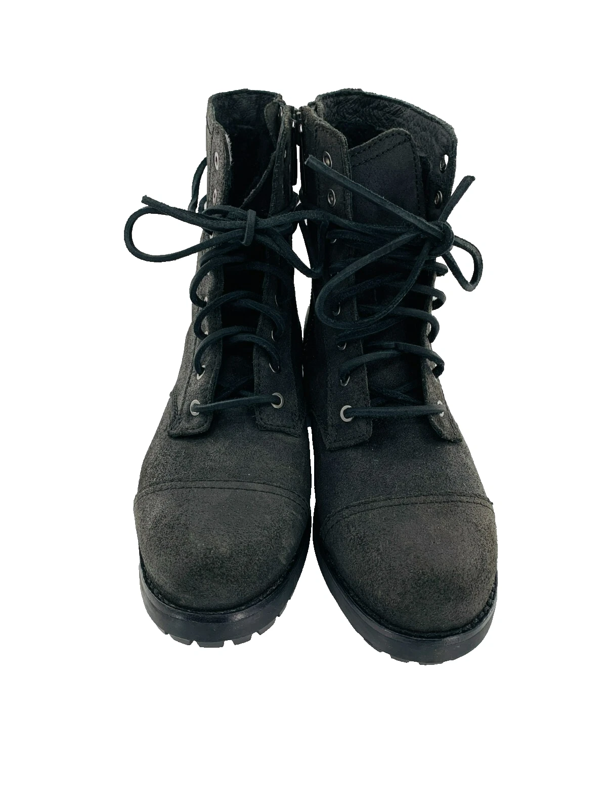 Stivali da combattimento UGG Kilmer II da donna neri in pelle scamosciata foderati con lacci TG 7