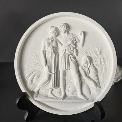 Classical Plaster Relief Wall Plaque - Greek Roman Art Sculpture for Home Decor