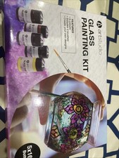 Glass Painting Kit Includes 5 Colours, 2 Brushes 