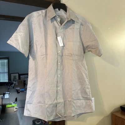 Van Heusen Sateen Women s Short Sleeve Button Up Shirt Half Sleeve 15 Medium