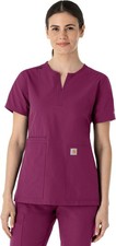 Carhartt Scrubs C12213 Women's Force  Modern Fit Notch Neck Tunic Top 1