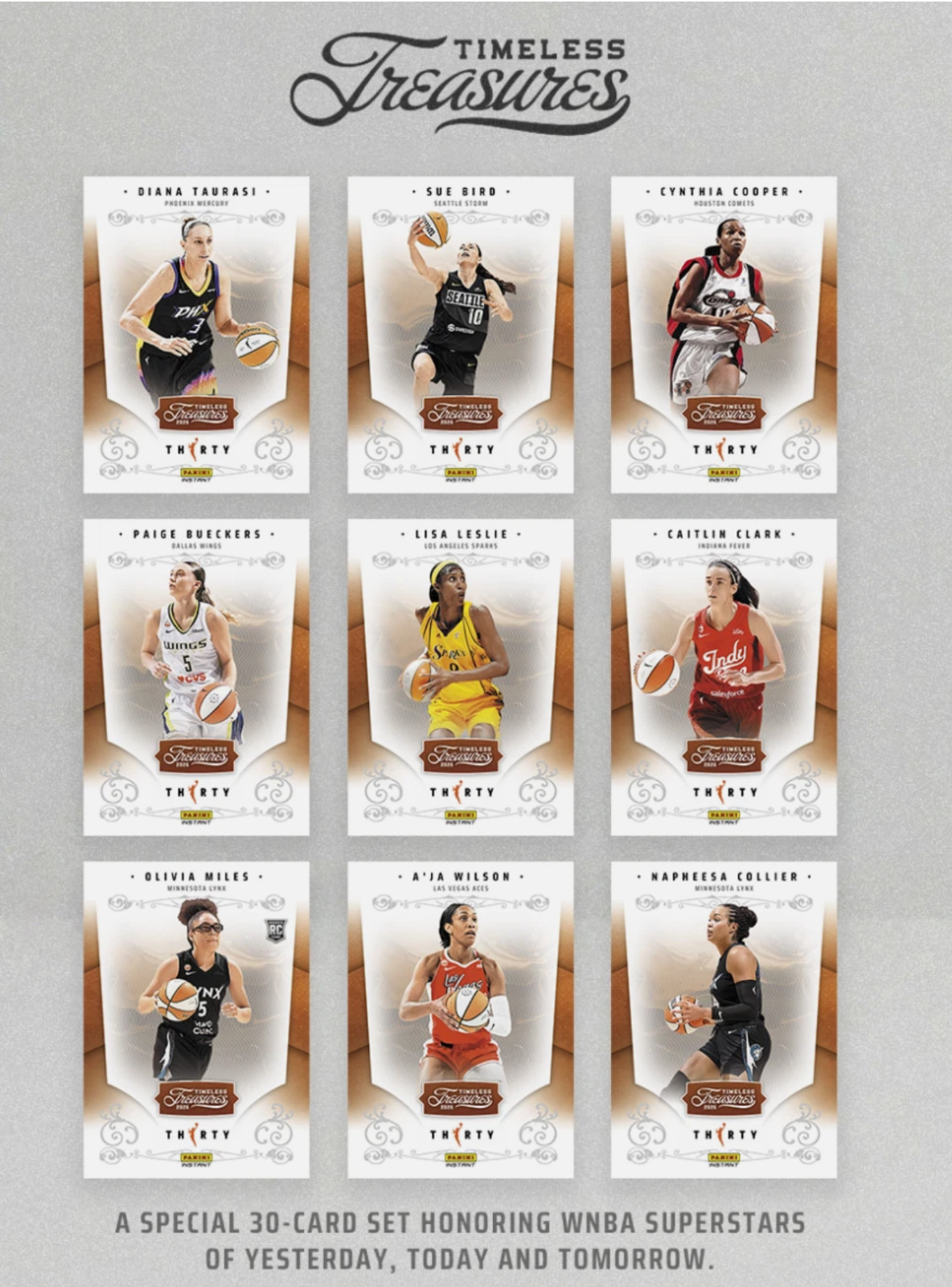 *PRESALE* 2026 Panini Instant WNBA Timeless Treasures #1-#30 Set