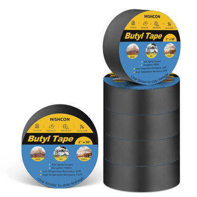 Joist Tape for Decking 2'' X 50', 6 Rolls Weatherproof Butyl Tape, Weather Resist