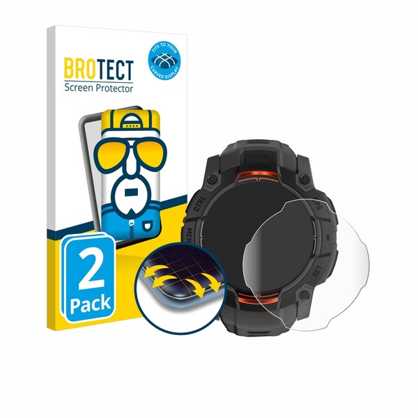 Full-Cover Schutz Folie FüR Garmin Instinct 3 Solar (45 Mm) 3D Curved Edge 2X-image
