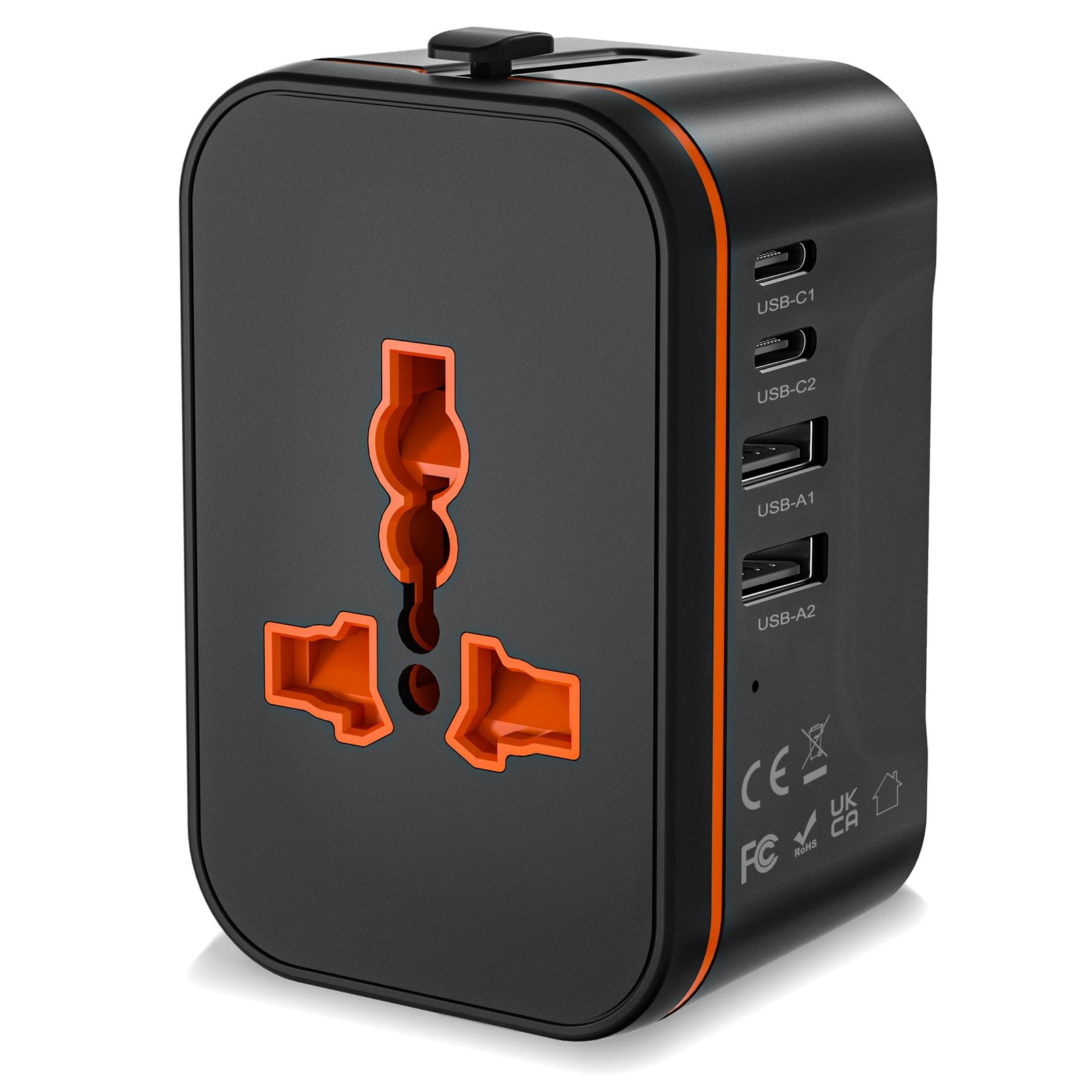 Universal Travel Adapter Worldwide with 2 USB C and 2 USB A Ports International