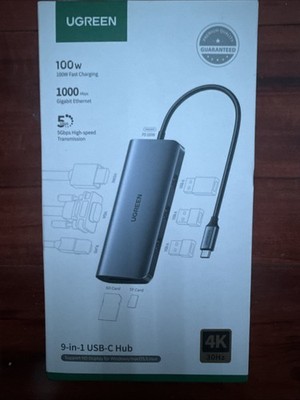 UGREEN 9-in-1 USB-C Hub, 100W Fast Charging, 1000 Mbps, Gigabit Ethernet, 5 Gbps